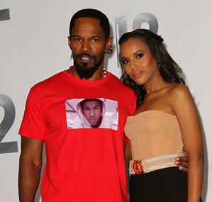 Jamie Foxx and Kerry Washington at the BET Awards 2012 [Image by Von Jackson]